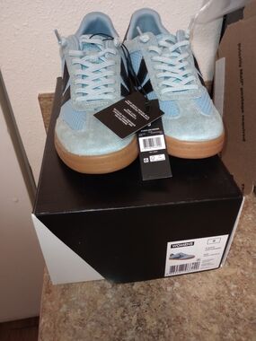 YNS Generic Light Blue Suede & Mesh Women's Sneakers with Gum Sole